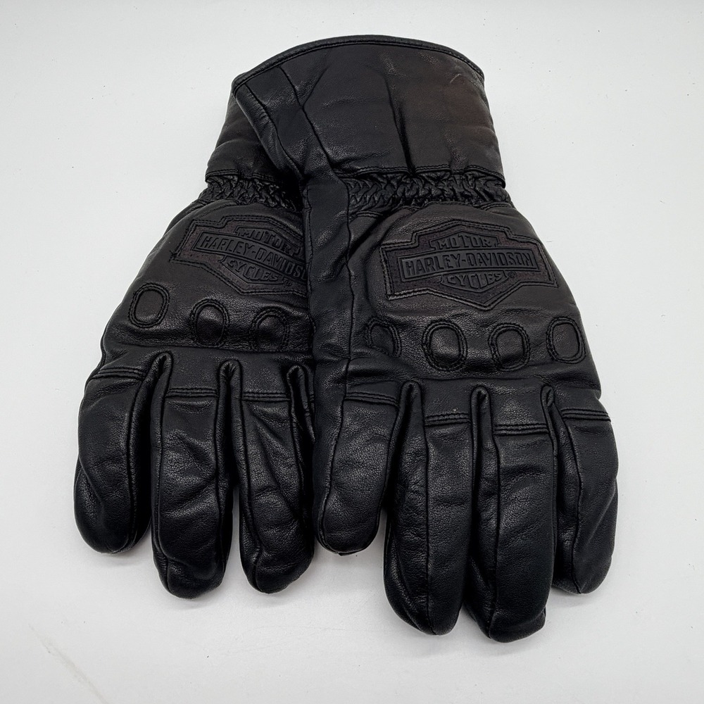 Harley Davidson Leather Riding Gloves Mens Sz M Black Thinsulate Insulated